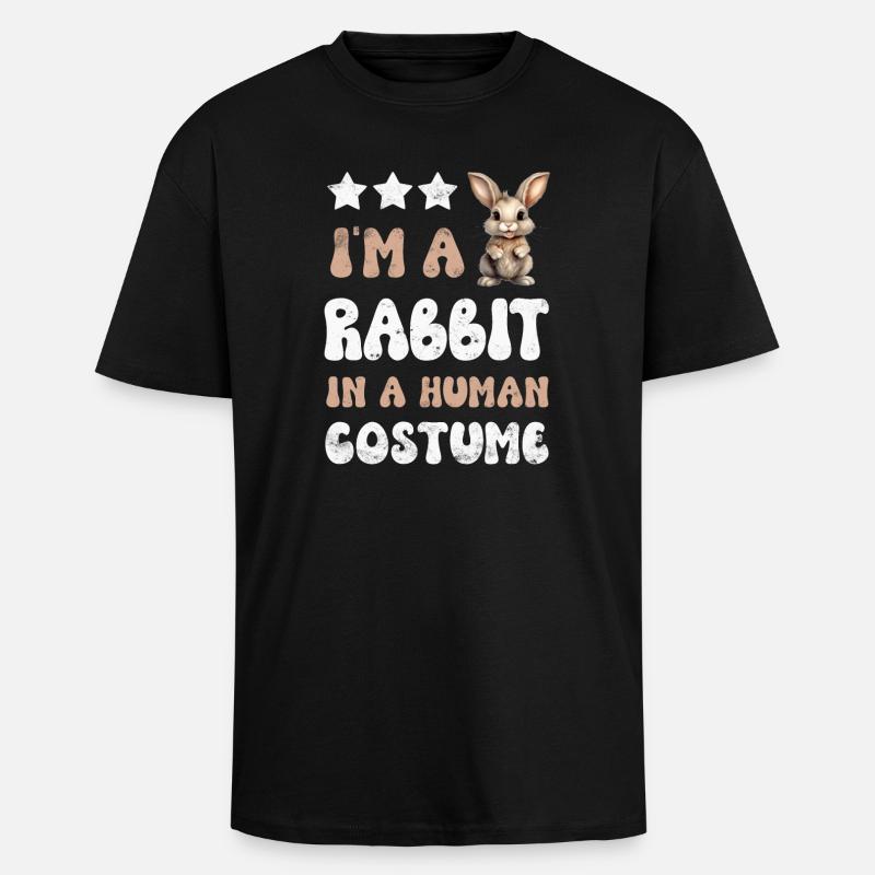 Rabbit Rabbit - Unisex Oversized Heavyweight T-shirt - black