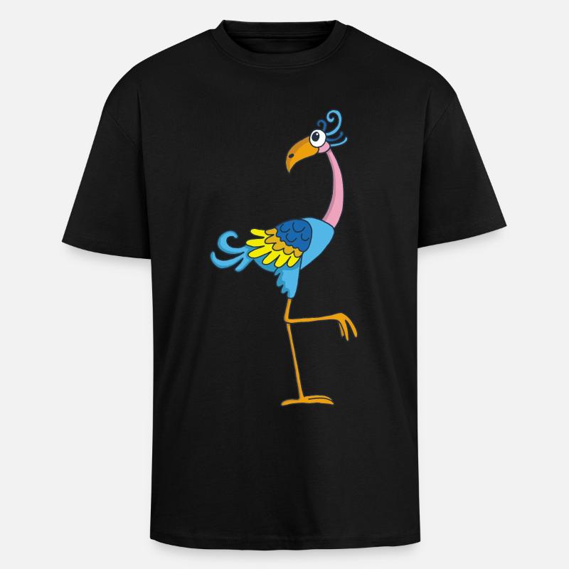 Lustiger Vogel - Oversized Heavyweight Unisex T-Shirt - Schwarz