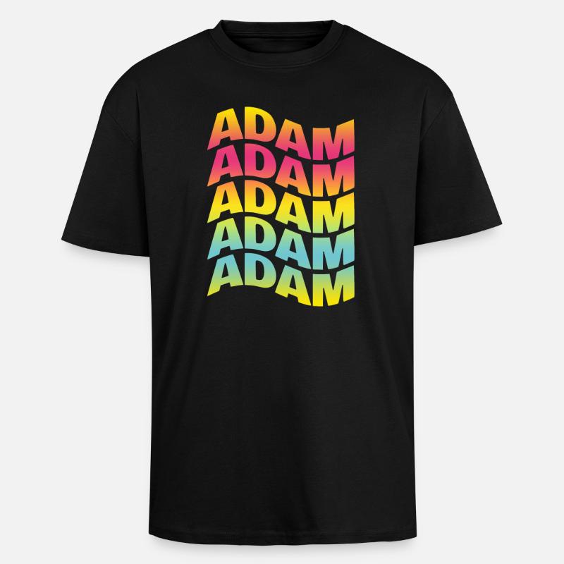 t-shirt Adam text wavy text effect - Unisex Oversized Heavyweight T-shirt - black