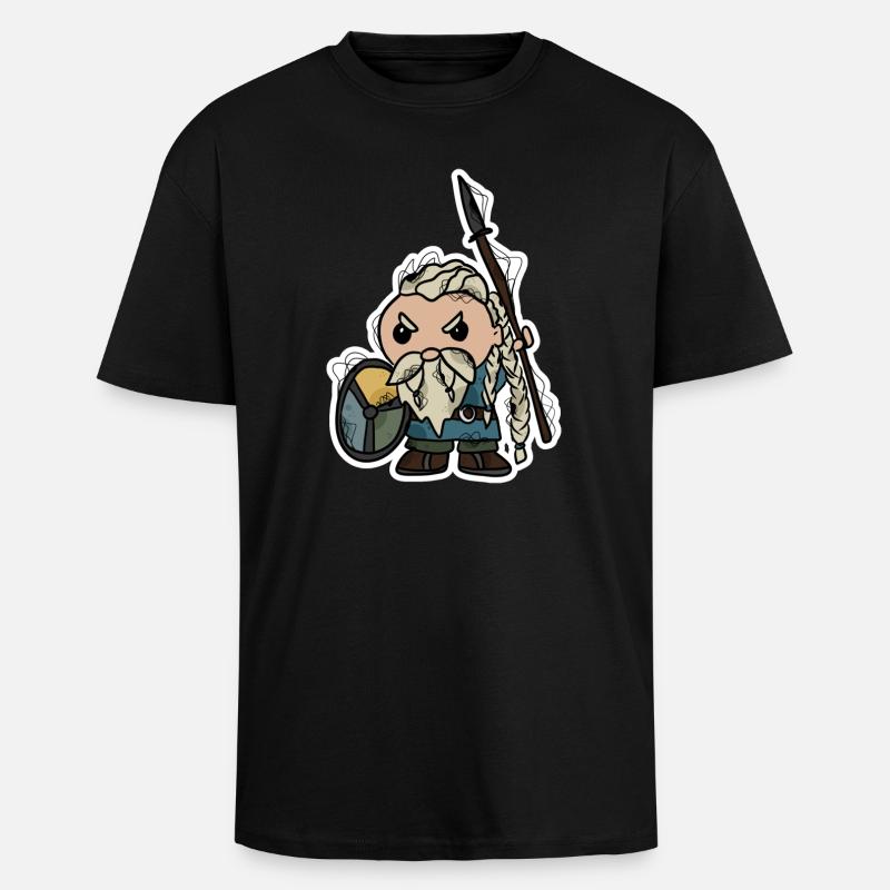 Wikinger | Krieger | Zwerg - Oversized Heavyweight Unisex T-Shirt - Schwarz