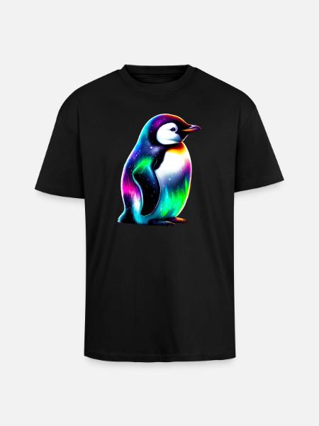 Pinguin - Oversized Heavyweight Unisex T-Shirt - Schwarz