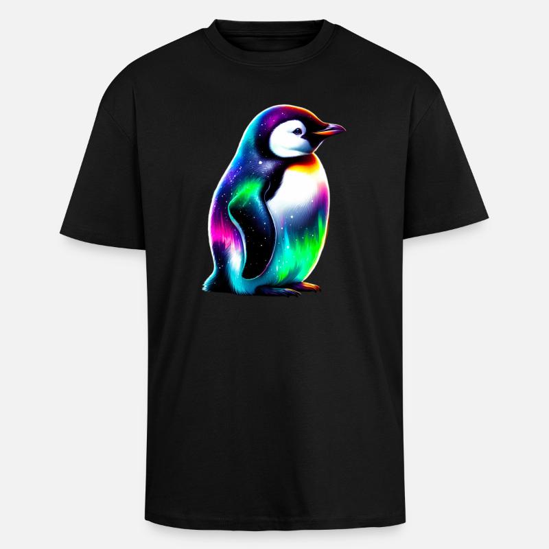 Pinguin - Oversized Heavyweight Unisex T-Shirt - Schwarz