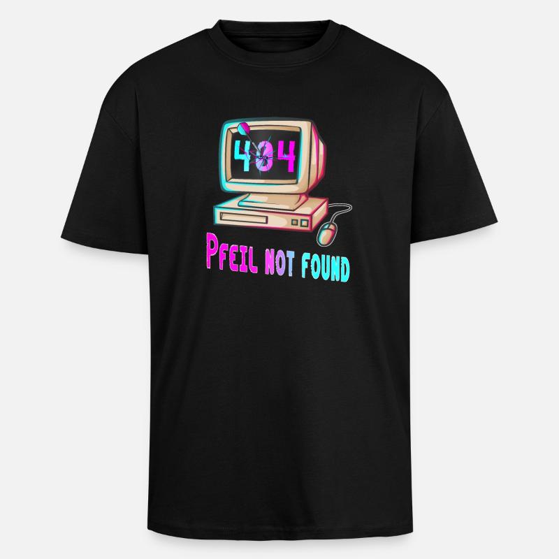 404 Retro Design - Oversized Heavyweight Unisex T-Shirt - Schwarz