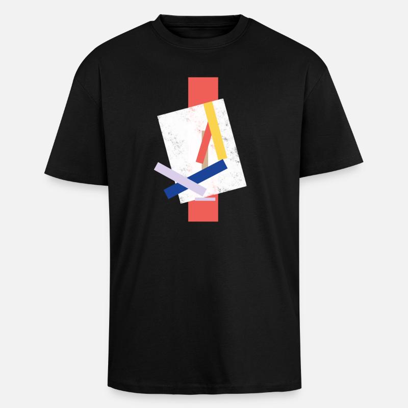 Abstrakte Farbblock Muster verzerrtes Gesicht - Oversized Heavyweight Unisex T-Shirt - Schwarz