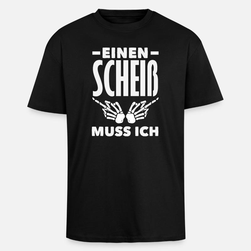 N Scheiß muss ich – Mittelfinger - Oversized Heavyweight Unisex T-Shirt - Schwarz