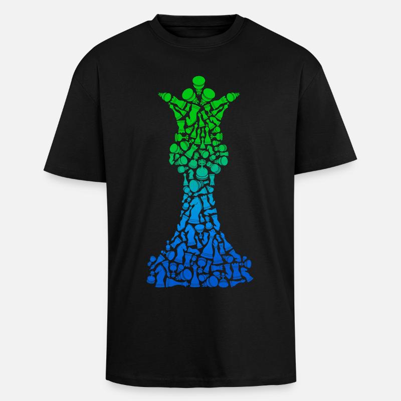 Pièces d’échecs Jeu d’échecs Joueur d’échecs - T-shirt unisexe oversize épais - noir
