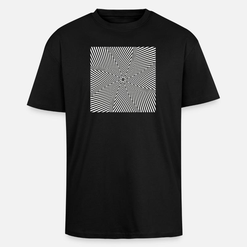 Starburst optisches Labyrinth - Oversized Heavyweight Unisex T-Shirt - Schwarz