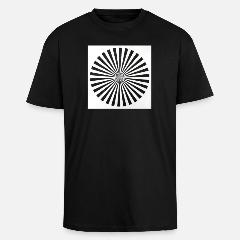 Radial Optical Illusion - Unisex Oversized Heavyweight T-shirt - black