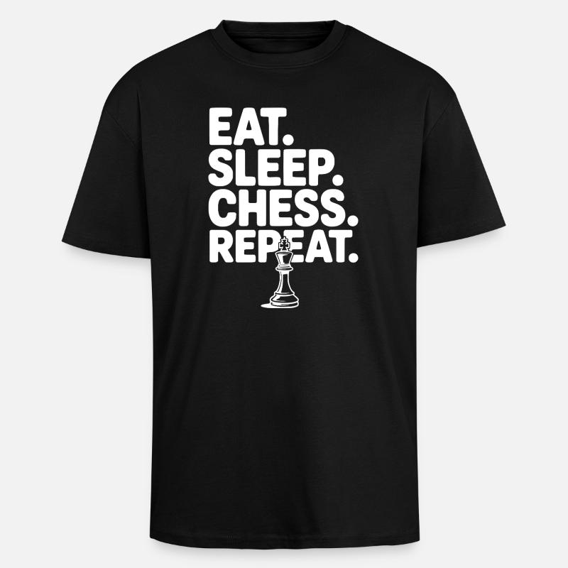 Mange. Dors. Échecs. Répétez. - T-shirt unisexe oversize épais - noir