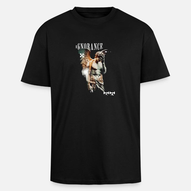 Ignorance Statues Collage - Unisex Oversized Heavyweight T-shirt - black