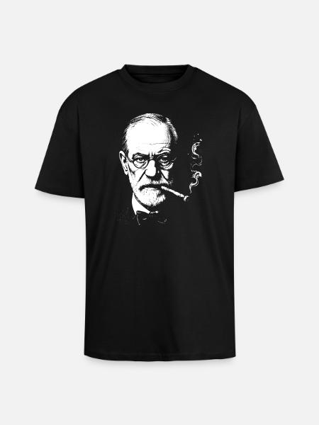Sigmund Freud raucht Zigarre - Oversized Heavyweight Unisex T-Shirt - Schwarz