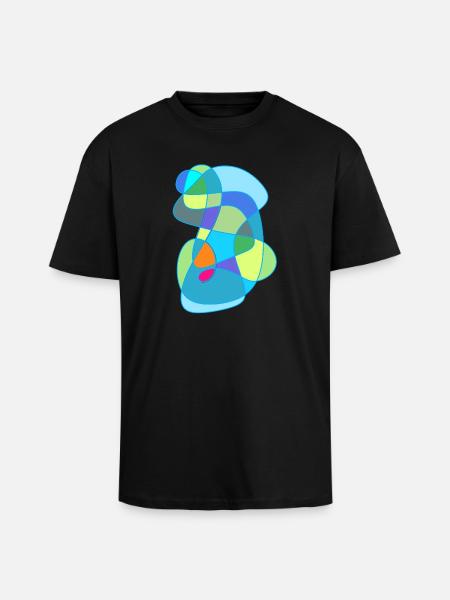 Akzentuiertes Farb-Formen Design - Oversized Heavyweight Unisex T-Shirt - Schwarz