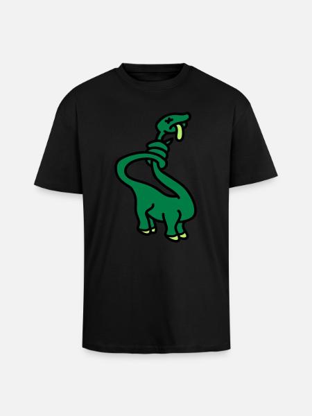 stranglesaurus_dino_3c - Unisex Oversized Heavyweight T-shirt - black