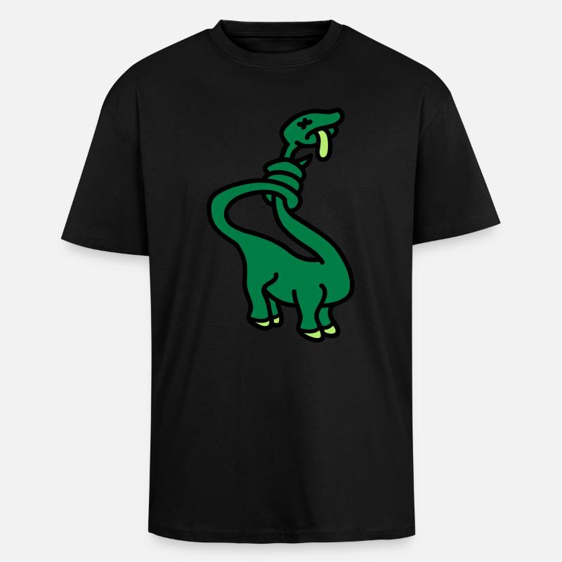 stranglesaurus_dino_3c - Unisex Oversized Heavyweight T-shirt - black