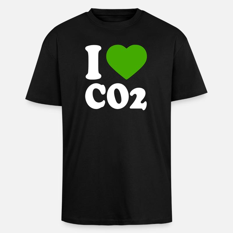 I love co2 - Oversized Heavyweight Unisex T-Shirt - Schwarz