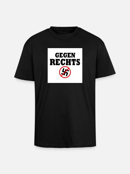 Gegen rechts - Oversized Heavyweight Unisex T-Shirt - Schwarz