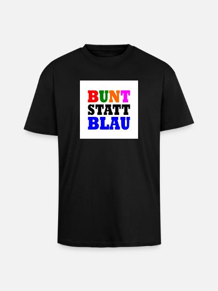 Bunt statt blau - Oversized Heavyweight Unisex T-Shirt - Schwarz