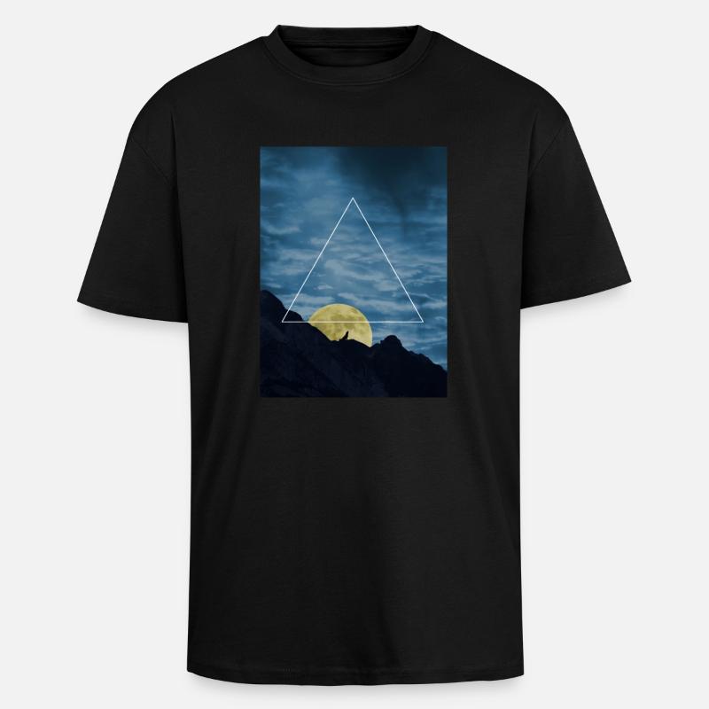 wolf-triangle - Unisex Oversized Heavyweight T-shirt - black