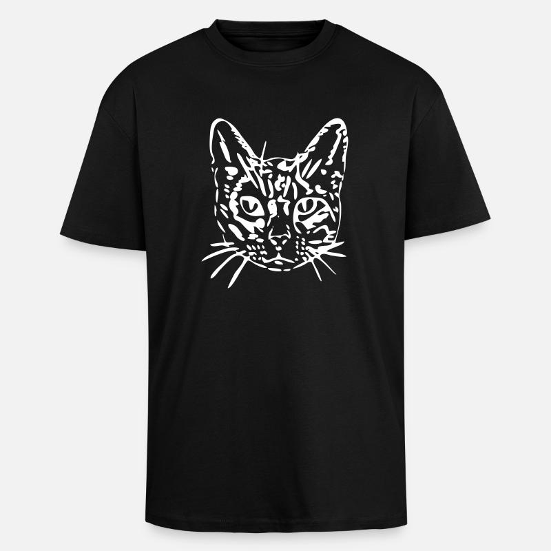 Katze, Mieze, Miezekatze, Geschenk, Geschenkidee - Oversized Heavyweight Unisex T-Shirt - Schwarz