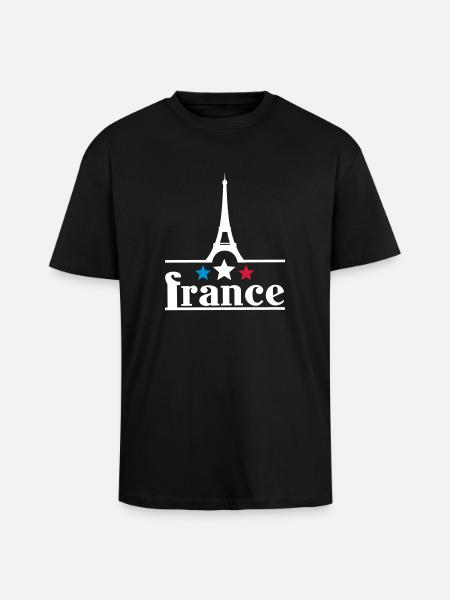 France eiffelturm - Oversized Heavyweight Unisex T-Shirt - Schwarz