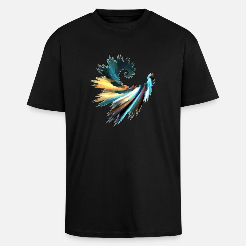 Fractal - T-shirt unisexe oversize épais - noir