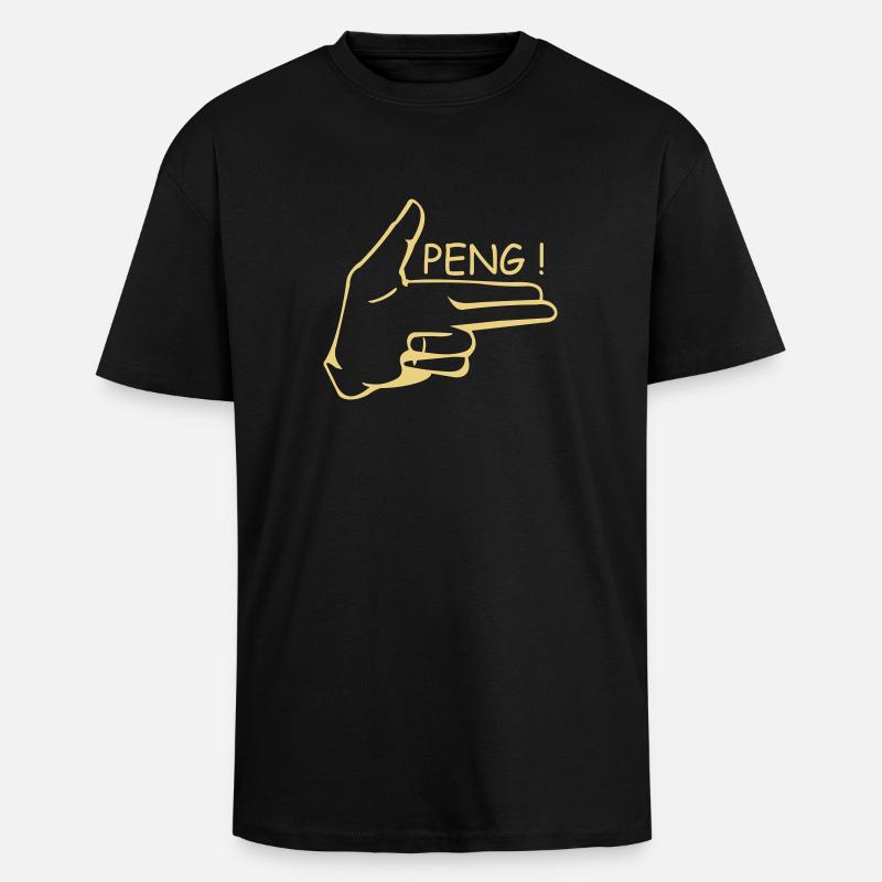 peng - Oversized Heavyweight Unisex T-Shirt - Schwarz