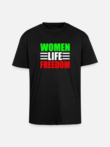 Women life freedom - Unisex Oversized Heavyweight T-shirt - black