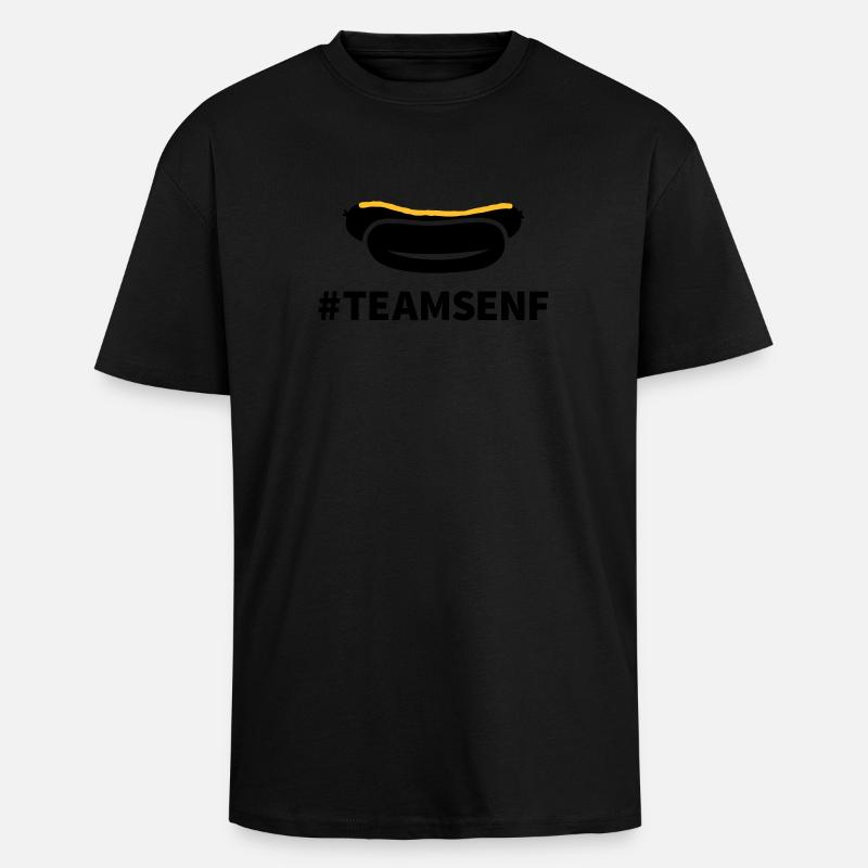 Team Senf - Oversized Heavyweight Unisex T-Shirt - Schwarz