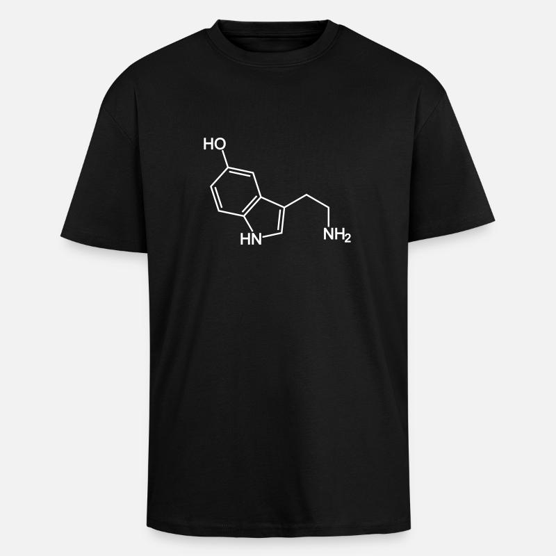 Serotonin Molecule - Unisex Oversized Heavyweight T-shirt - black