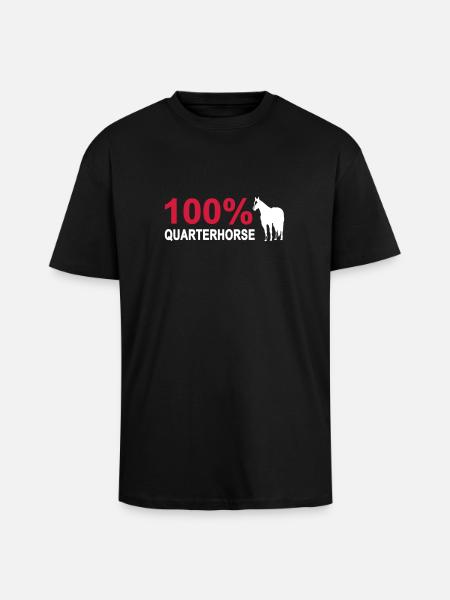 100% Quarterhorse - Oversized Heavyweight Unisex T-Shirt - Schwarz