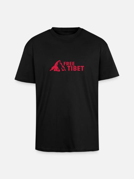 Free Tibet - Unisex Oversized Heavyweight T-shirt - black
