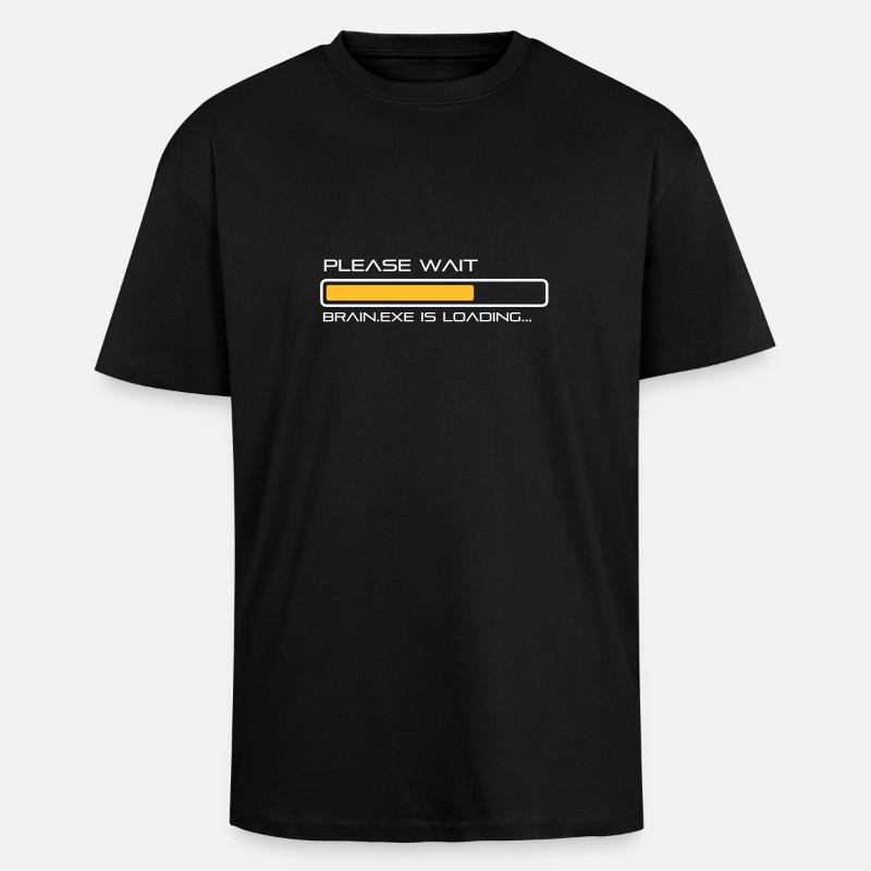 spruch_brain_exe_2 - Oversized Heavyweight Unisex T-Shirt - Schwarz