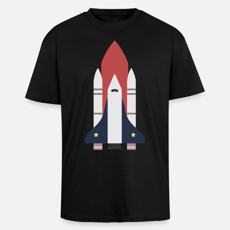 idée cadeau Rocket Space - T-shirt unisexe oversize épais - noir