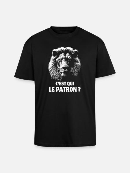 Lion, King of the Jungle, - Unisex Oversized Heavyweight T-shirt - black