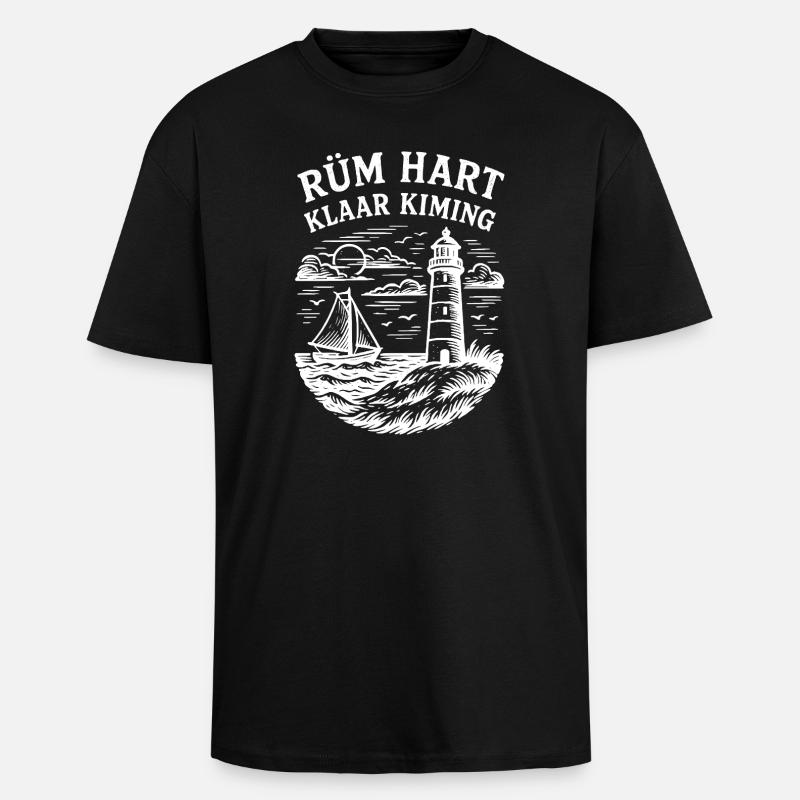 Rüm Hart - Clair Kiming - blanc - T-shirt unisexe oversize épais - noir