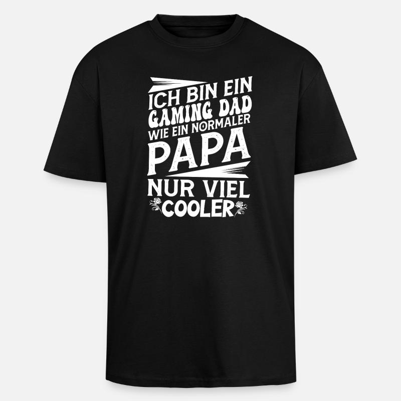 Gaming Dad Spruch  - Oversized Heavyweight Unisex T-Shirt - Schwarz
