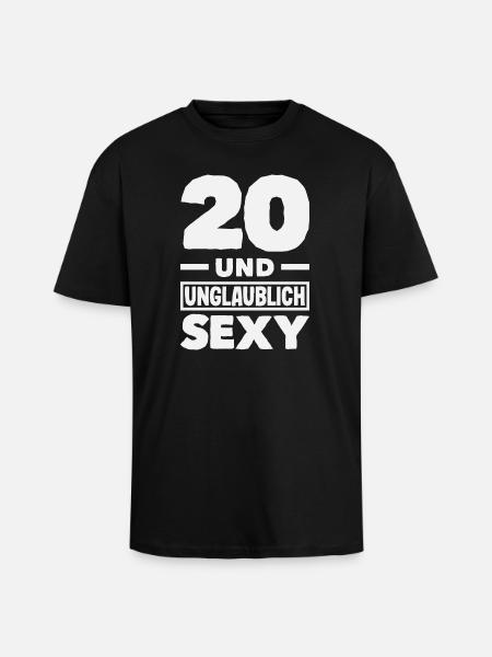 Funny 20th Birthday Gift - Unisex Oversized Heavyweight T-shirt - black