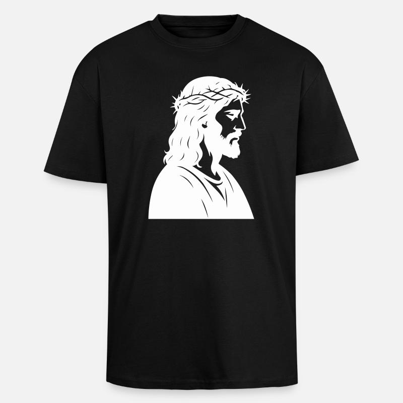 Jesus Christus Silhouette - Oversized Heavyweight Unisex T-Shirt - Schwarz