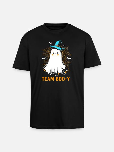 Halloween Gender Reveal Team Boy - Unisex Oversized Heavyweight T-shirt - black