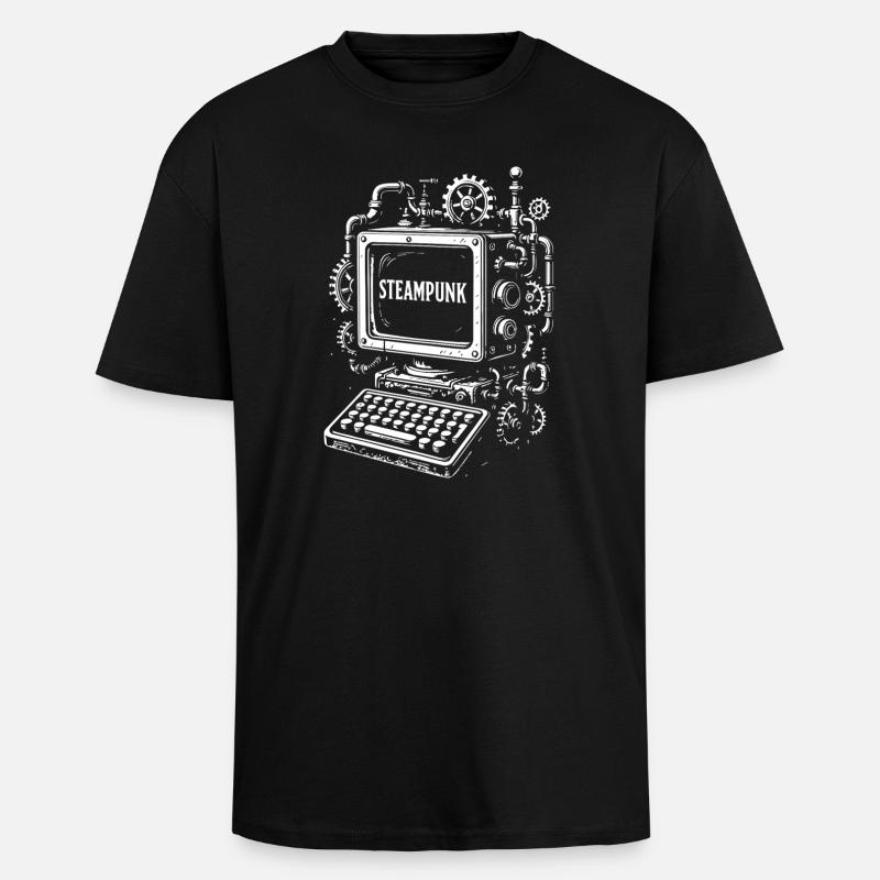 Steampunk Computer Getriebe - Oversized Heavyweight Unisex T-Shirt - Schwarz