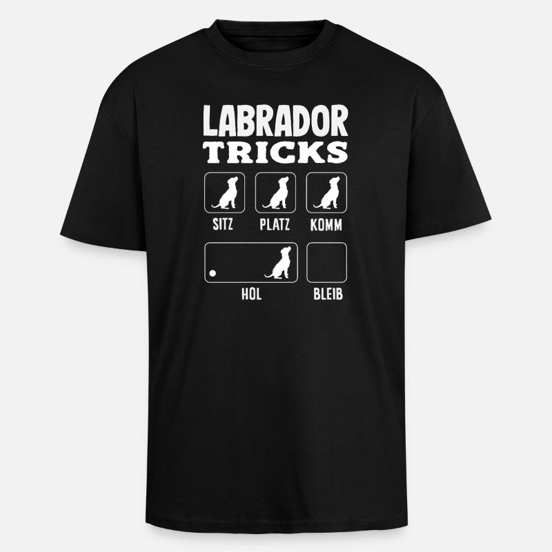 Labrador Tricks - Oversized Heavyweight Unisex T-Shirt - Schwarz