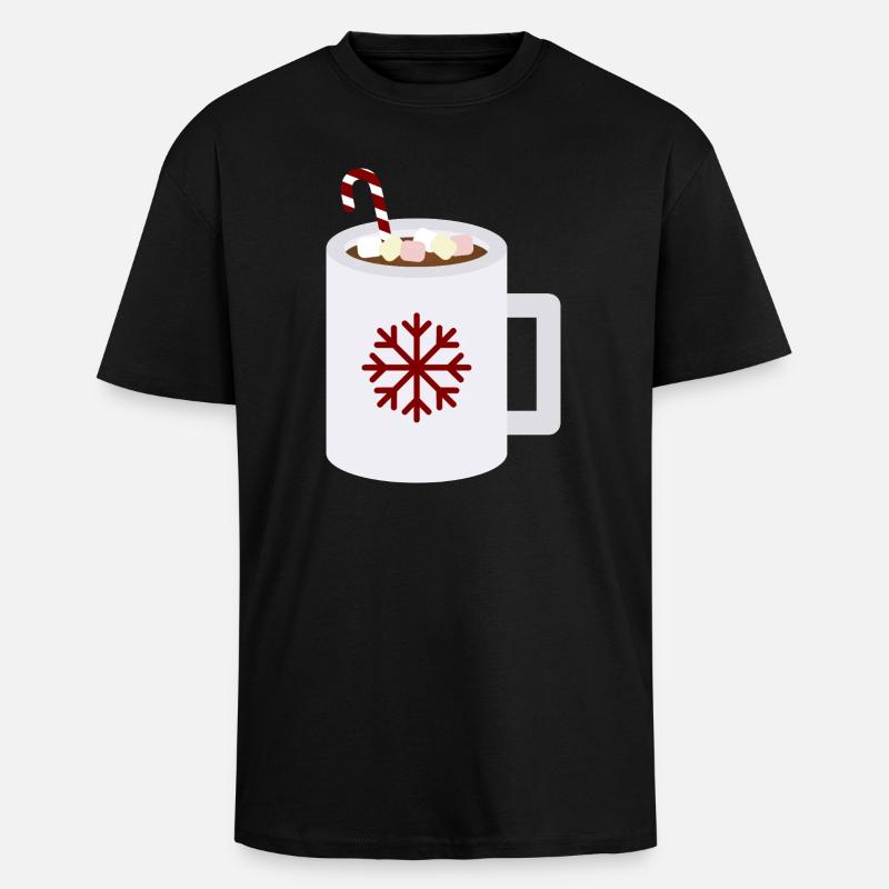 Snowflake Cocoa Mug Kunst - Oversized Heavyweight Unisex T-Shirt - Schwarz