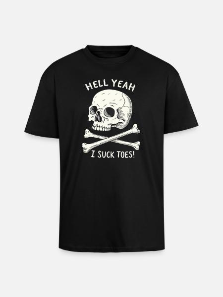 Skull and Bones Toe Fetish - Unisex Oversized Heavyweight T-shirt - black