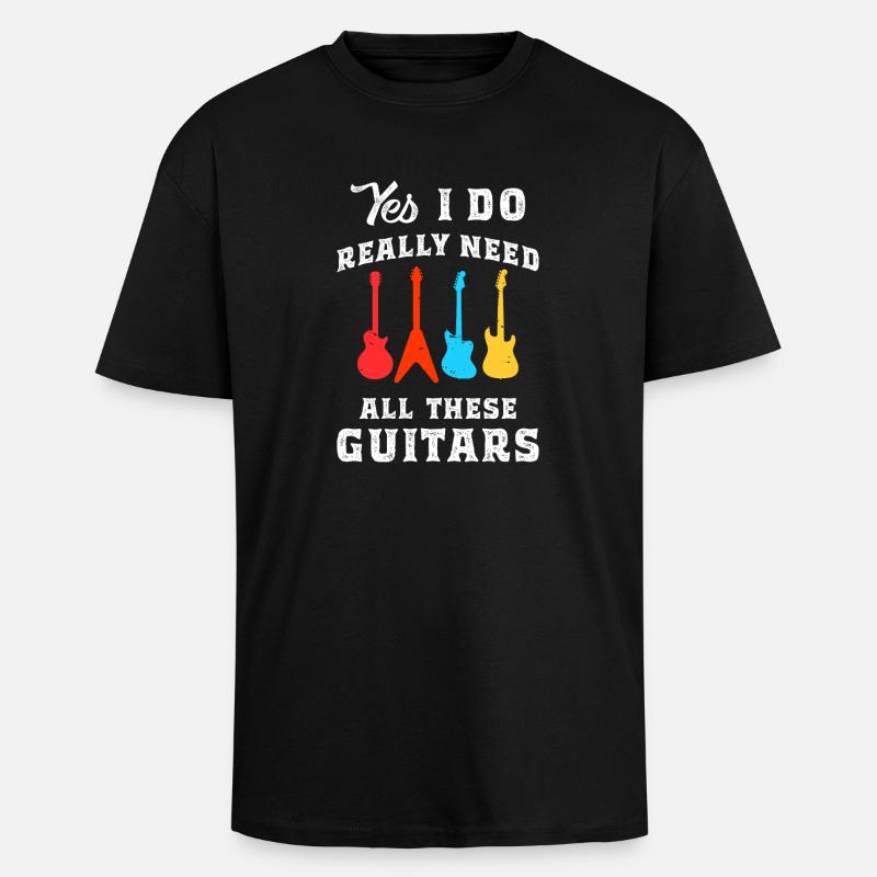 Gitarren Spruch - Oversized Heavyweight Unisex T-Shirt - Schwarz