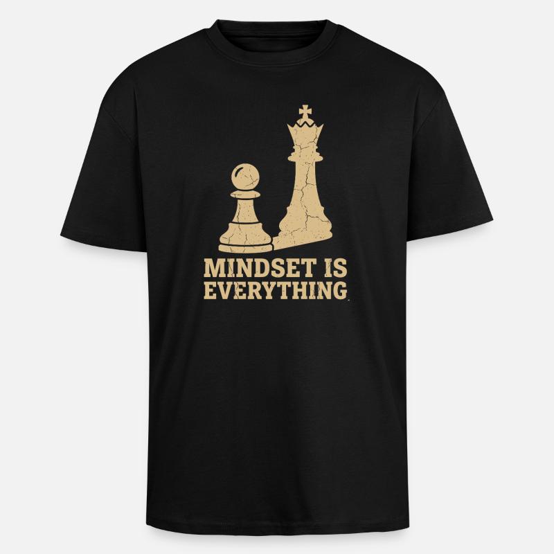 Mindset Is Everything – Chess Strategy Design - Oversized Heavyweight Unisex T-Shirt - Schwarz