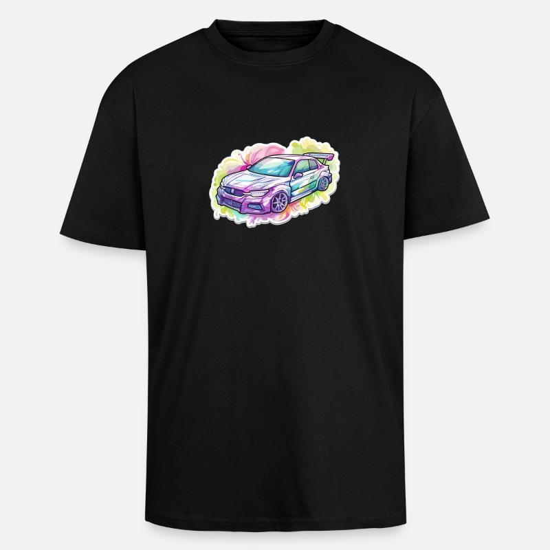 Auto - Illustration - Oversized Heavyweight Unisex T-Shirt - Schwarz