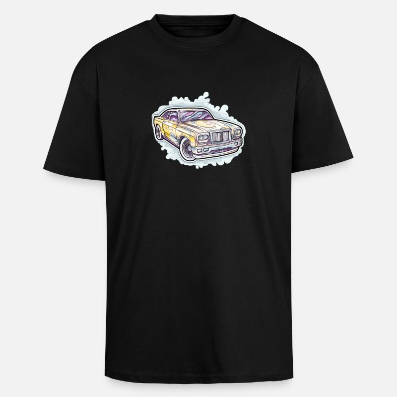 Auto - Illustration - Oversized Heavyweight Unisex T-Shirt - Schwarz