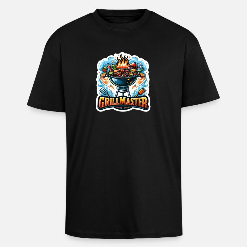 GrillMaster - Grill Illustration - Oversized Heavyweight Unisex T-Shirt - Schwarz