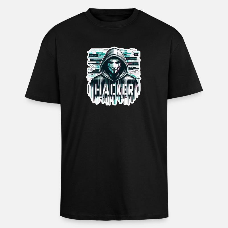 Hacker - Illustration - T-shirt unisexe oversize épais - noir