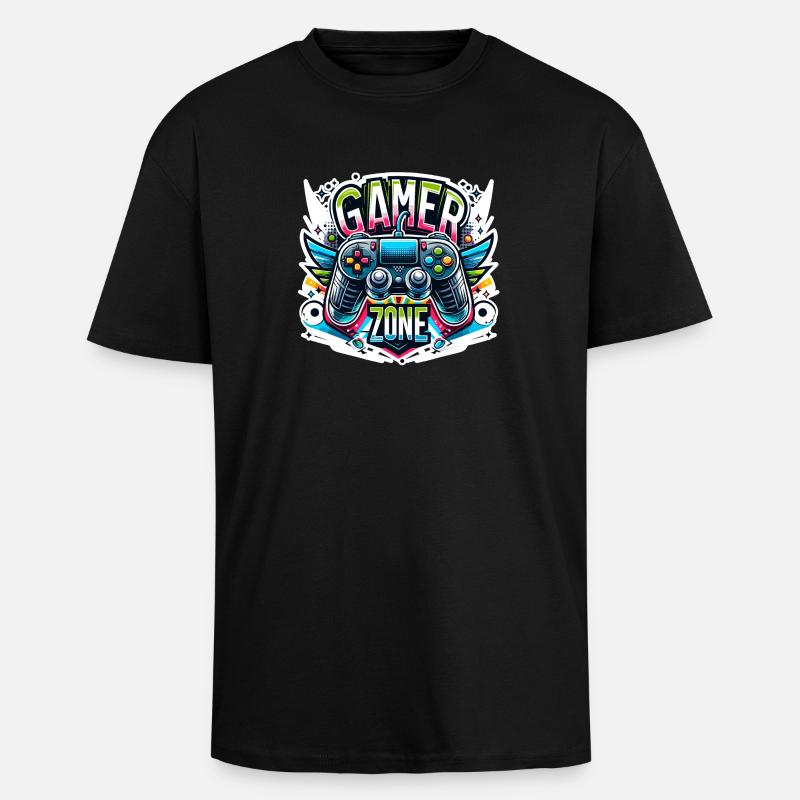 Gamer Zone - Controller Illustration - Oversized Heavyweight Unisex T-Shirt - Schwarz